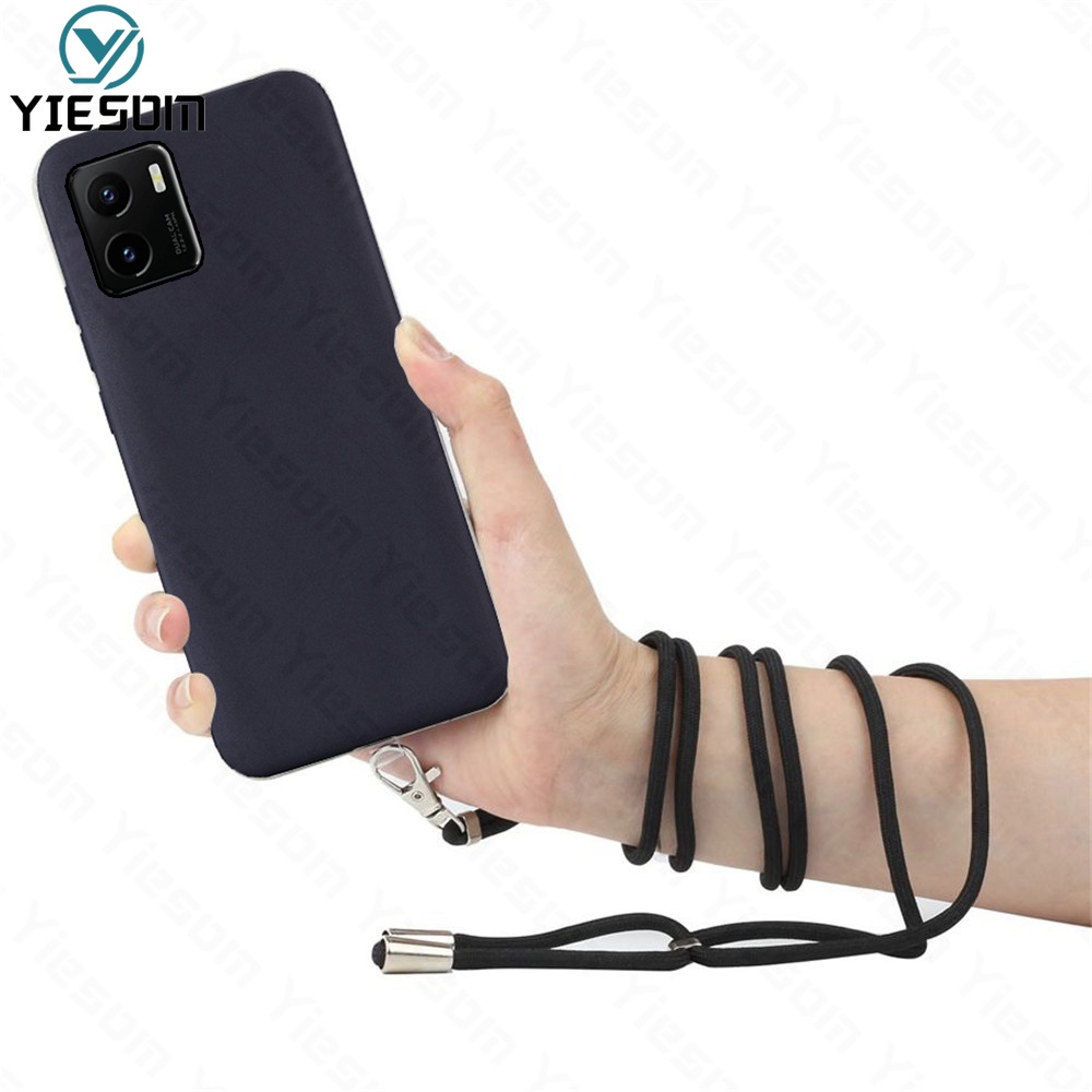 Ốp Điện Thoại TPU Mềm Màu Kẹo Có Dây Đeo Cổ Cho Vivo Y33S Y21S Y21 Y15A Y15S Y51 Y53S Y51A Y17 Y15 Y12 Y91C Y1S