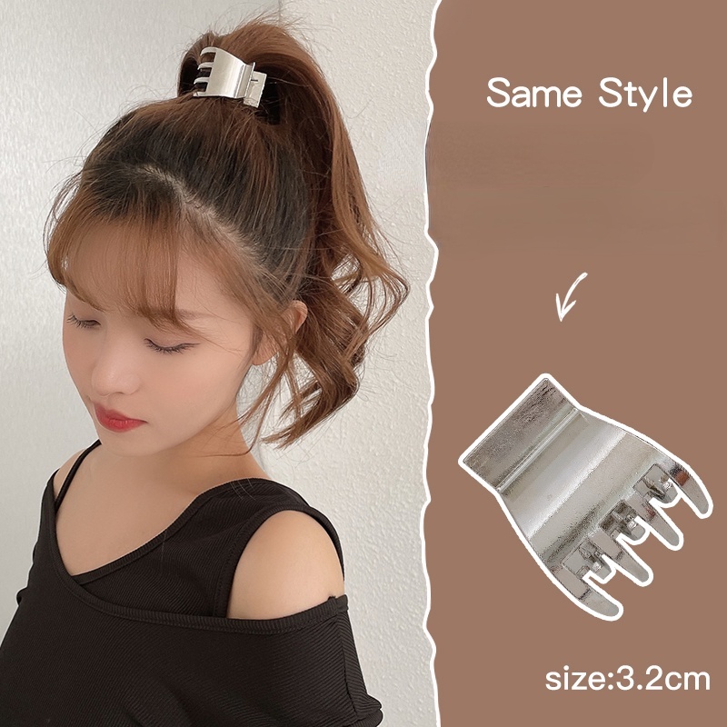 Kẹp tóc kim loại mini màu vàng phong cách Hàn Quốc thời trang dành cho nữ