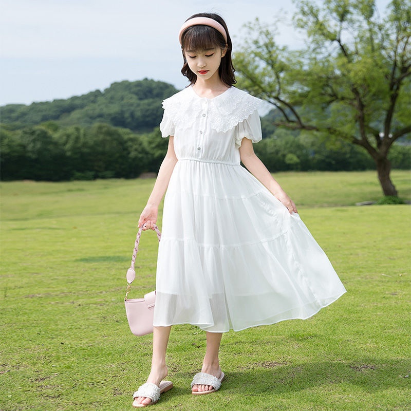 Đầm Công Chúa Chất Liệu Chiffon Thời Trang Mùa Hè Phong Cách Phương Tây Mẫu Mới 2022 Dành Cho Bé Gái