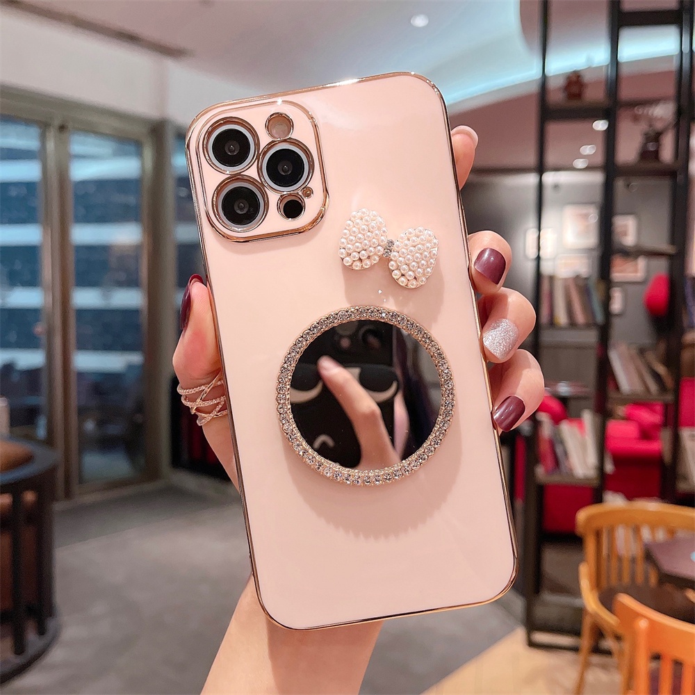 Ốp điện thoại có gương họa tiết độc đáo thích hợp cho iPhone 13 12 11 Pro Max XS Max XR X 8 7 Plus