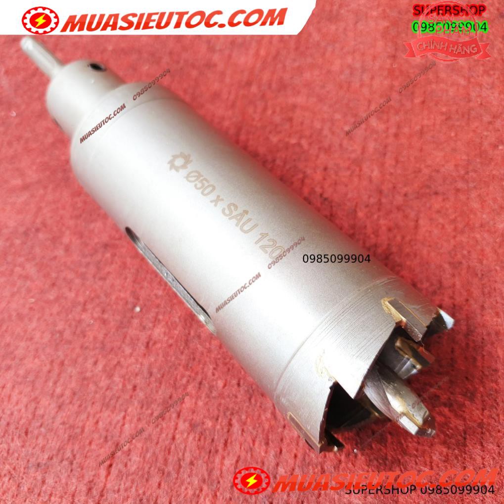 Mũi khoan rút lõi khoét tường gạch sâu Phi 50 x 120 mm không khoan bê tông, không khoan chế búa