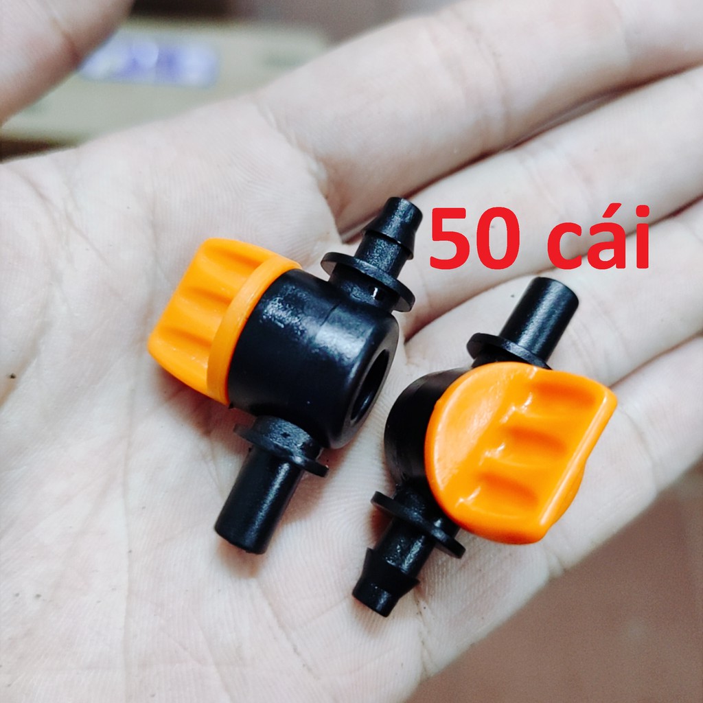 combo 50 Van khóa đầu béc tưới cây, phun sương, dùng cho ống 8mm phổ thông
