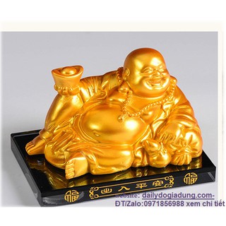 Tượng Phật Di lạc vàng để bàn, xe oto