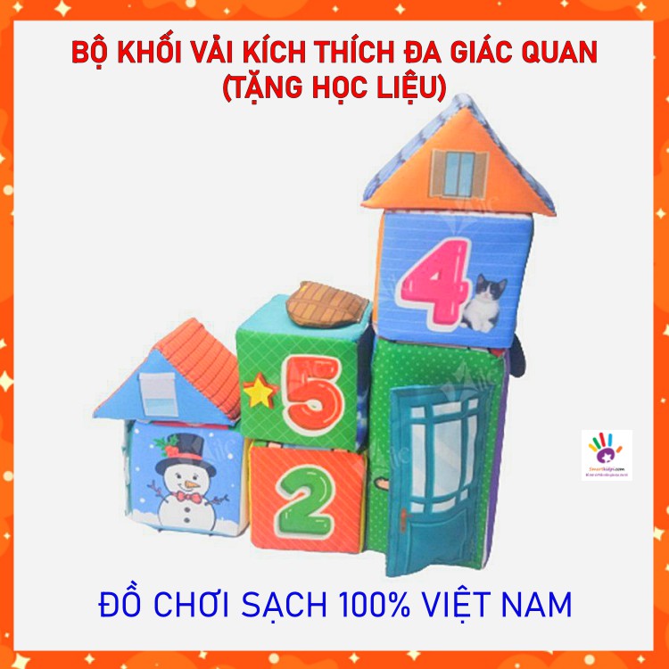 [BỘ PHÁT TRIỂN TRÍ TUỆ] Xếp hình khối vải tinh nghịch, TẶNG học liệu