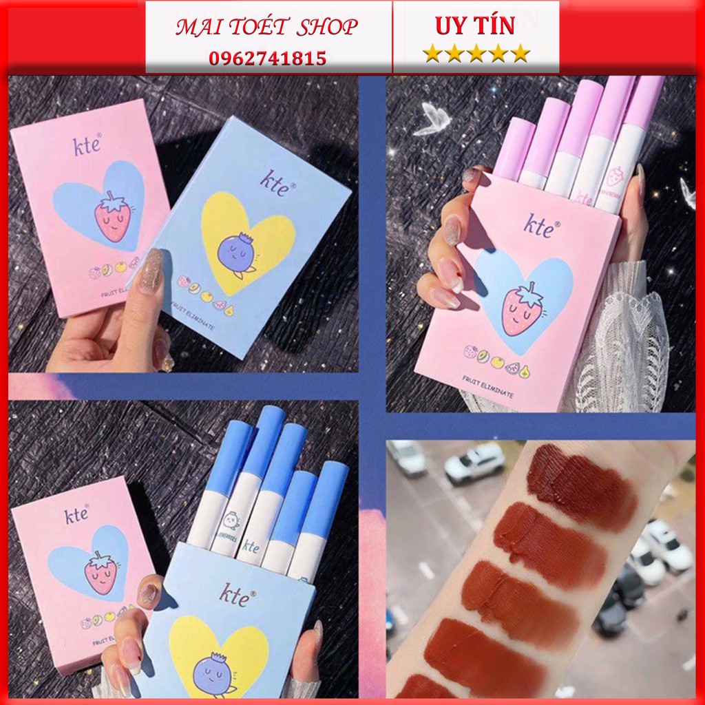 Set 5 Cây Son Kem Lì KTE Fluffy Matte Lip Glaze Hot frend 2021