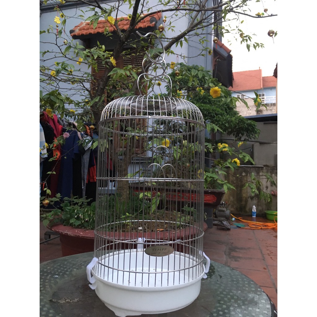 LỒNG CHIM KHUYÊN INOX CAO CẤP _ BỀN_RẺ_ ĐẸP tặng 2 pk ăn uống