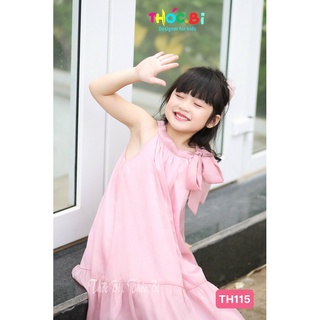 Đầm suông voan tơ hồng cổ yếm – Y188