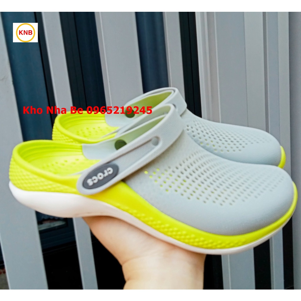 Dép Cross Literide 360 clog nhiều màu đủ size, giày sục sandal Crocs quai ngang bít đầu nam nữ đi năng mưa, Hàng loại 1