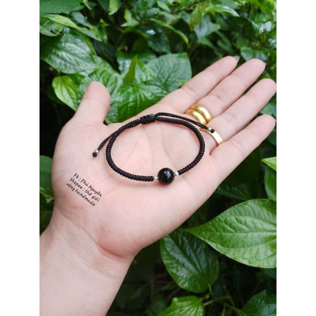 Vòng Đôi Đan Dây Mix Bi Bạc Đa Tư Nhiên ( Để lại size cổ tay )