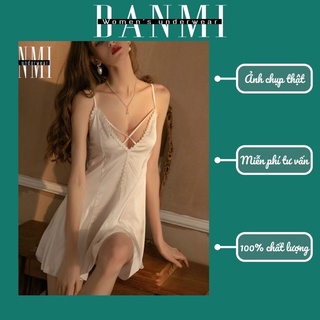VÁY LỤA NGỦ 2 DÂY DÁNG CHỮ A XOÈ