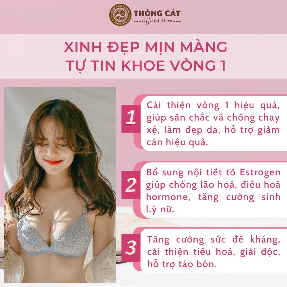 Trà giúp tăng vòng 1 sản sinh collagen, tăng nội tiết tố, chống lão hóa - Trà Mầm Đậu Nành, Sâm Tố Nữ Thông Cát
