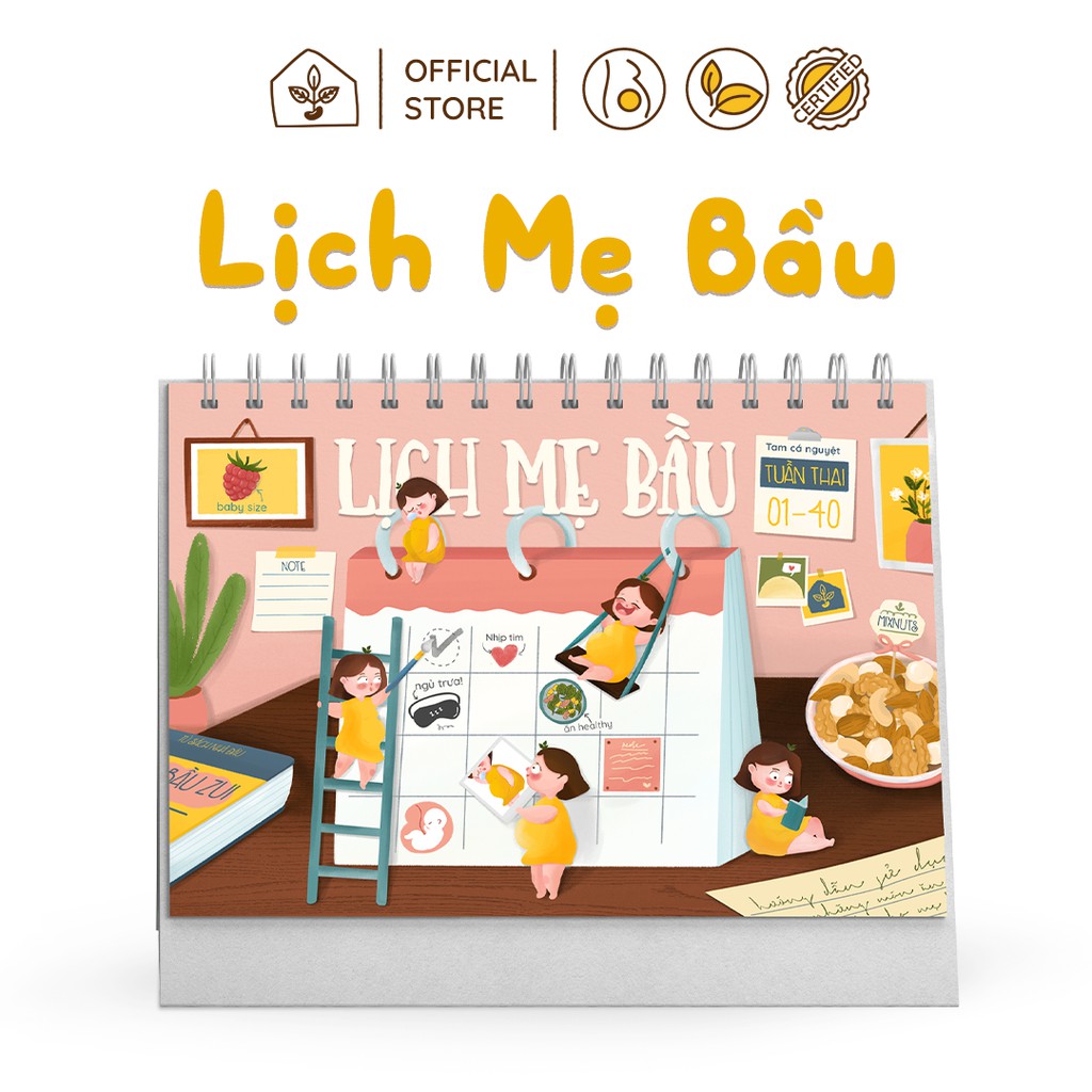 Lịch Mẹ Bầu, Lịch Để Bàn Thiết Kế Đặc Biệt Dành Riêng Cho Mẹ Bầu Giúp Ghi Lại Những Cột Mốc Quan Trọng | Nhà Đậu | 154