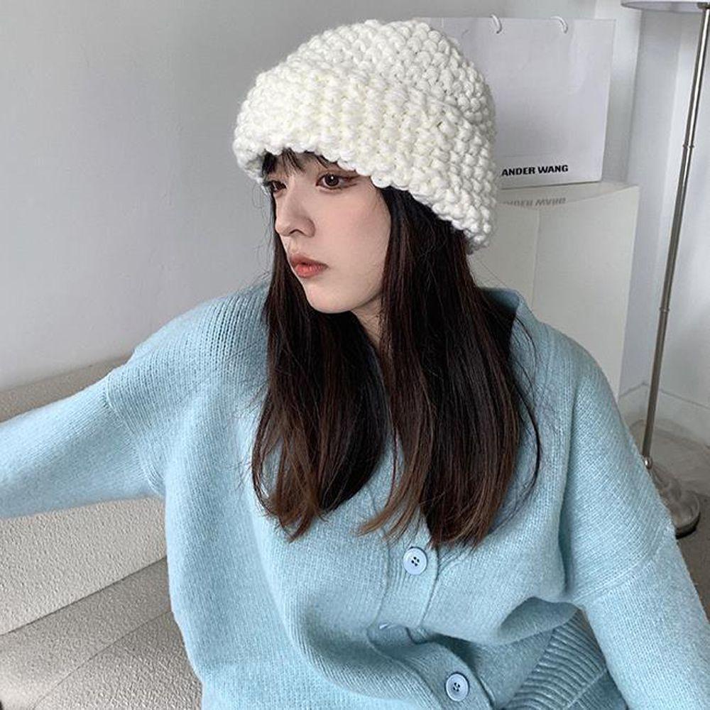 Mũ Len Trùm Đầu Giữ Ấm Mùa Đông Phong Cách Đường Phố Dành Cho Nữ