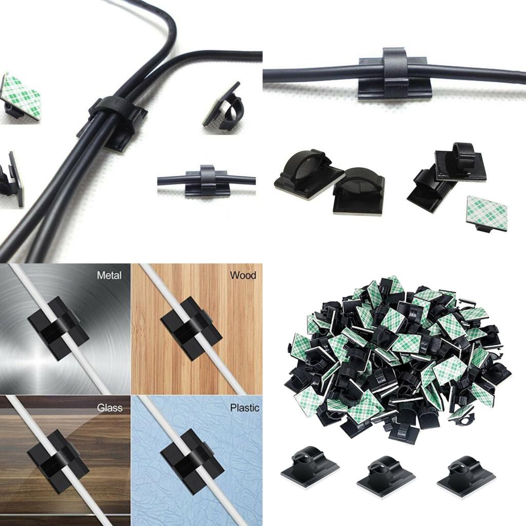 100 Kẹp Cố Định Dây Cáp Tự Dính 0-5mm