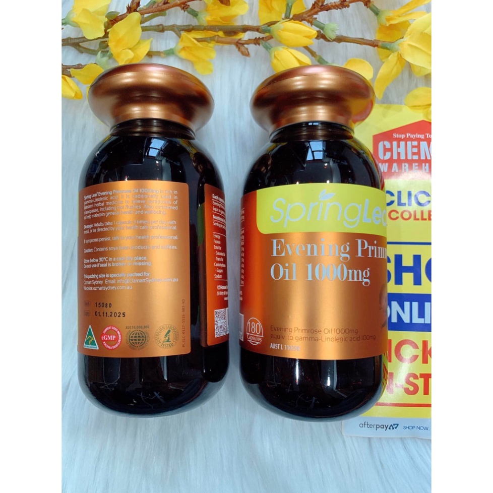 Tinh Dầu Hoa Anh Thảo 1000mg SPRING LEAF 180 viên - Xuất xứ Úc