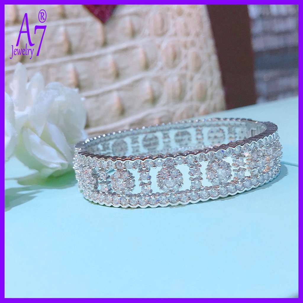 Vòng Tay A7 Đính Đá Kim Cương Giả Cao Cấp Sang Trọng Dành Cho Nữ