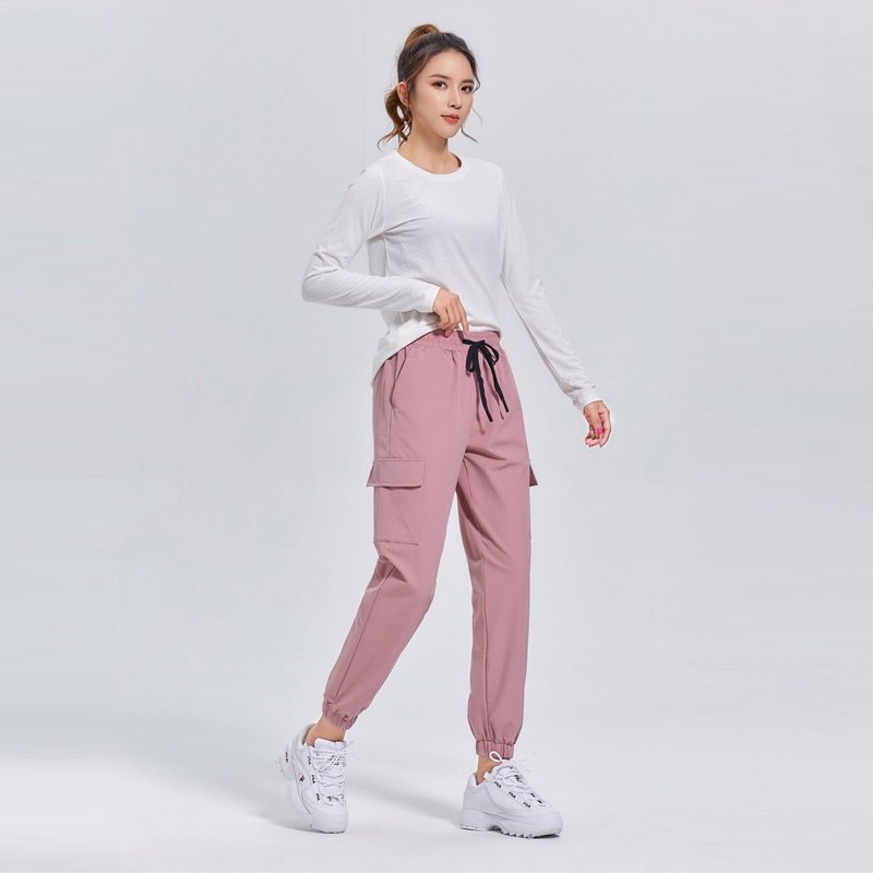 Quần thể thao giải trí lululemon có thiết kế dây rút túi, quần thể dục yoga rộng rãi và thoáng khí e361