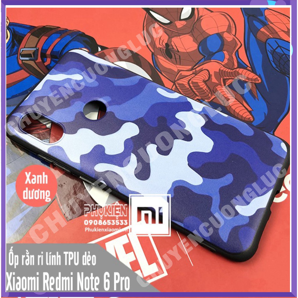 [BAO GIÁ] Ốp lưng Xiaomi Redmi Note 6 Pro Camo rằn ri lính nhựa TPU