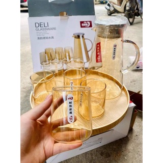 Set bình thủy tinh kèm 6 cốc