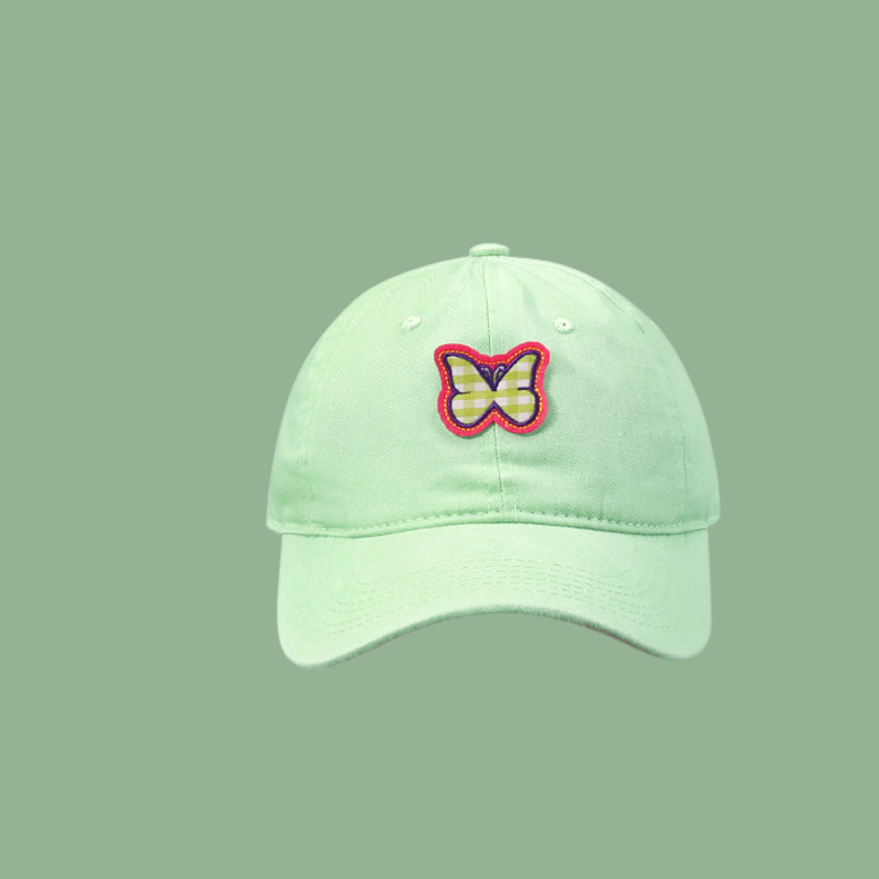 Mũ Lưỡi Trai Màu Trơn Thêu Hình Bướm Dễ Thương Độc Đáo