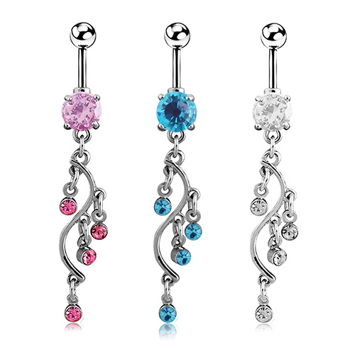 Khuyên rốn đính đá hình chữ S quyến rũ dành cho nữ