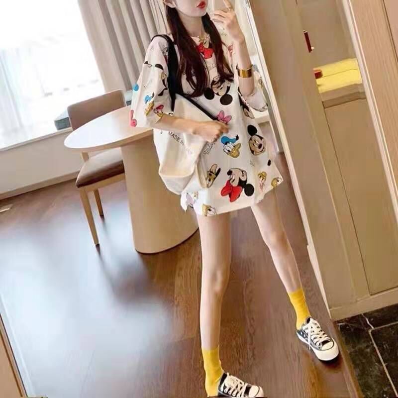 Mickey Mouse print short sleeve T-shirt woman
