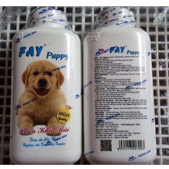 Phấn tắm khô khử mùi diệt khuẩn cho chó Fay 120g