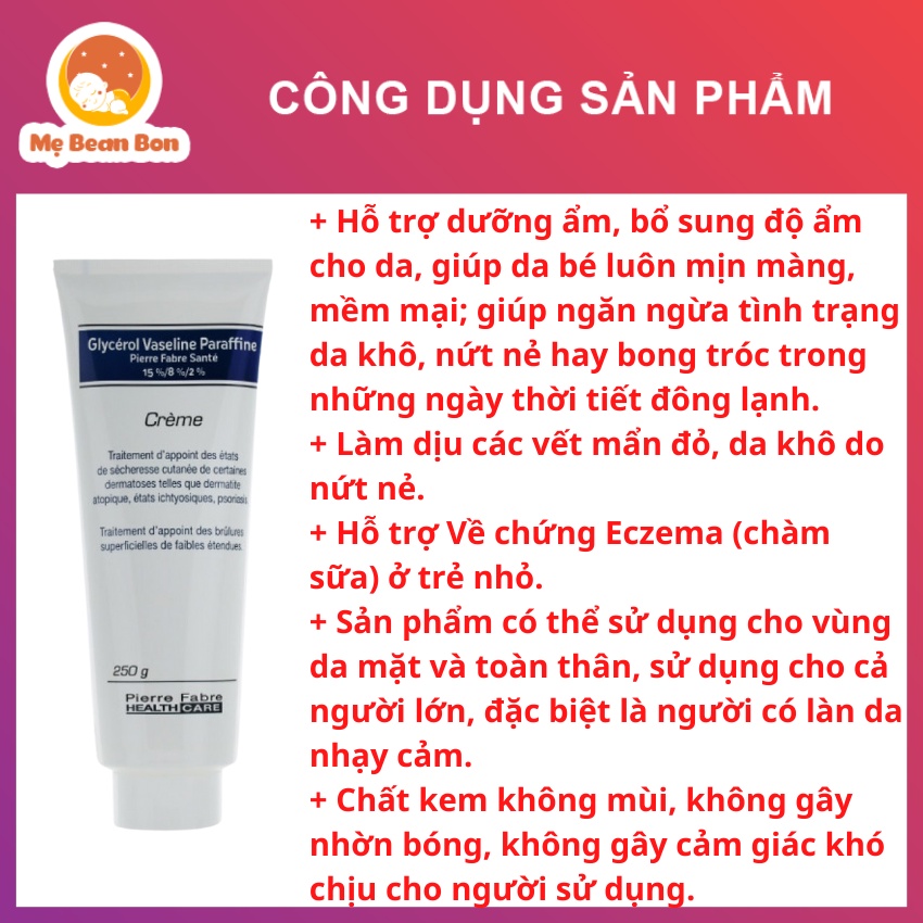 Kem nẻ Dexeryl Creme của Pháp 250g cho da nứt nẻ chàm sữa mẩn ngứa rôm sảy cho trẻ sơ sinh và người lớn