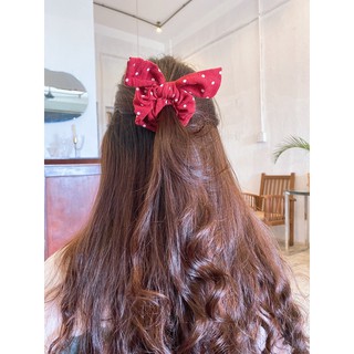 Cột tóc nơ vintage hoạ tiết hoa nhí vintage crunchies