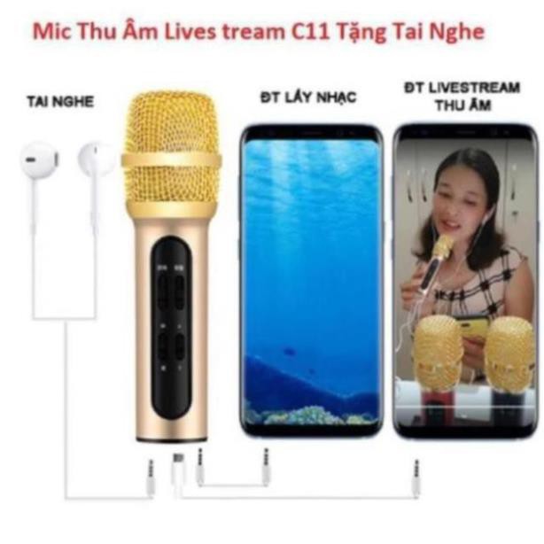 Micro Livestream, Mic Hát Karaoke Thu Âm C11 Âm Thanh Chuyên Nghiệp