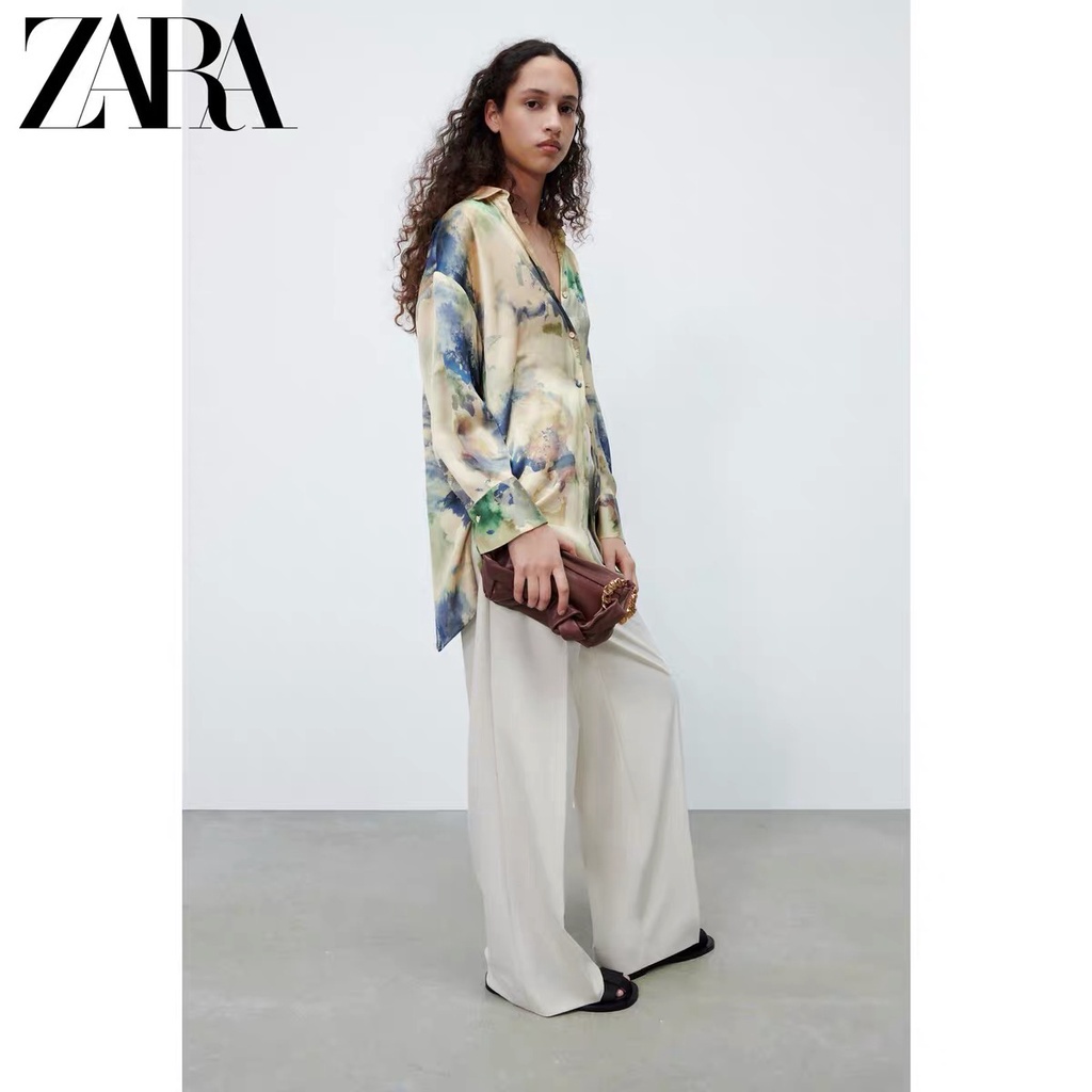 Zara Áo Sơ Mi Nhuộm Màu Thời Trang Mùa Xuân Cho Nữ