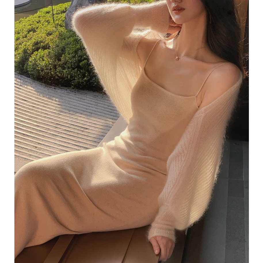 Áo khoác cardigan Pure Cube dệt kim dáng ngắn form rộng thời trang