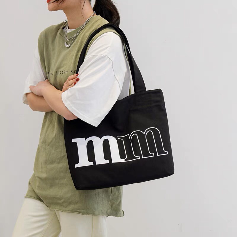 Túi tote vải canvas khổ vuông đựng đồ đi học đi chơi thời trang unisex