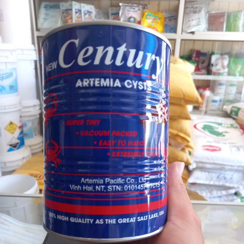 Artemia, thức ăn cho cá betta, guppy, cá kiểng (lon 425gam trứng, nở >90%)