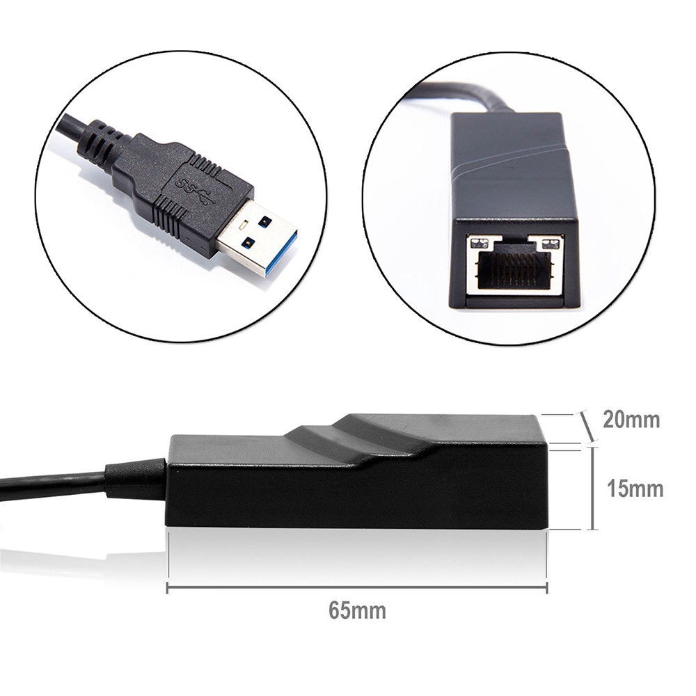 Dây chuyển đổi USB 3.0 sang lan 10-100-1000 Mbps Gigabit - Đầu cáp chuyển đổi cổng USB 3.0 sang cổng mạng lan RJ45