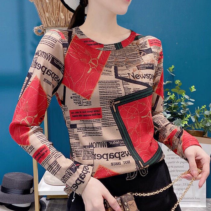 Áo Thun Nữ Dài Tay Cổ Tròn Thời Trang Hàn