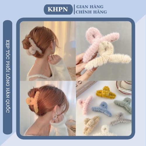 Kẹp Tóc Phối Lông Phong Cách Hàn Quốc Xinh Xắn Dành Cho Nữ #KTL2001