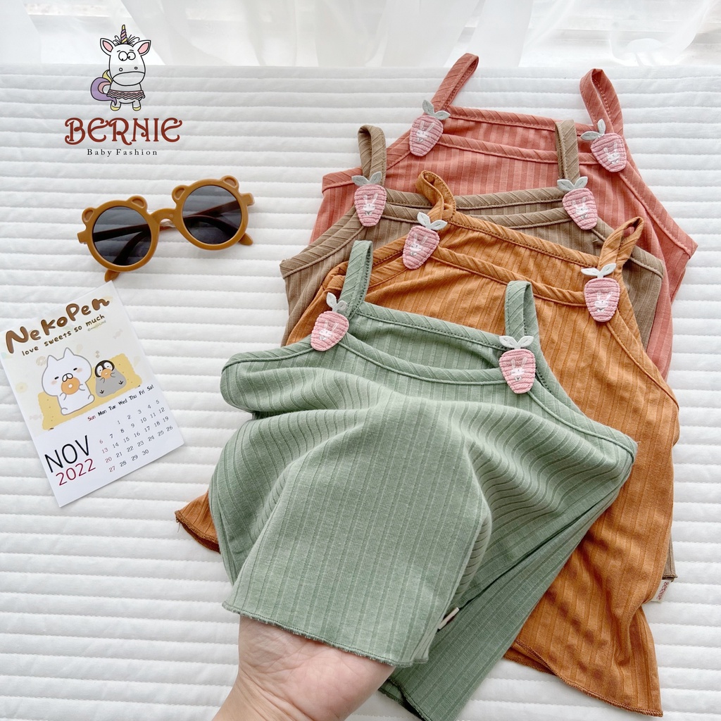 Bộ hai dây dễ thương bé gái, bộ thun gân 2 dây mềm mát đáng yêu