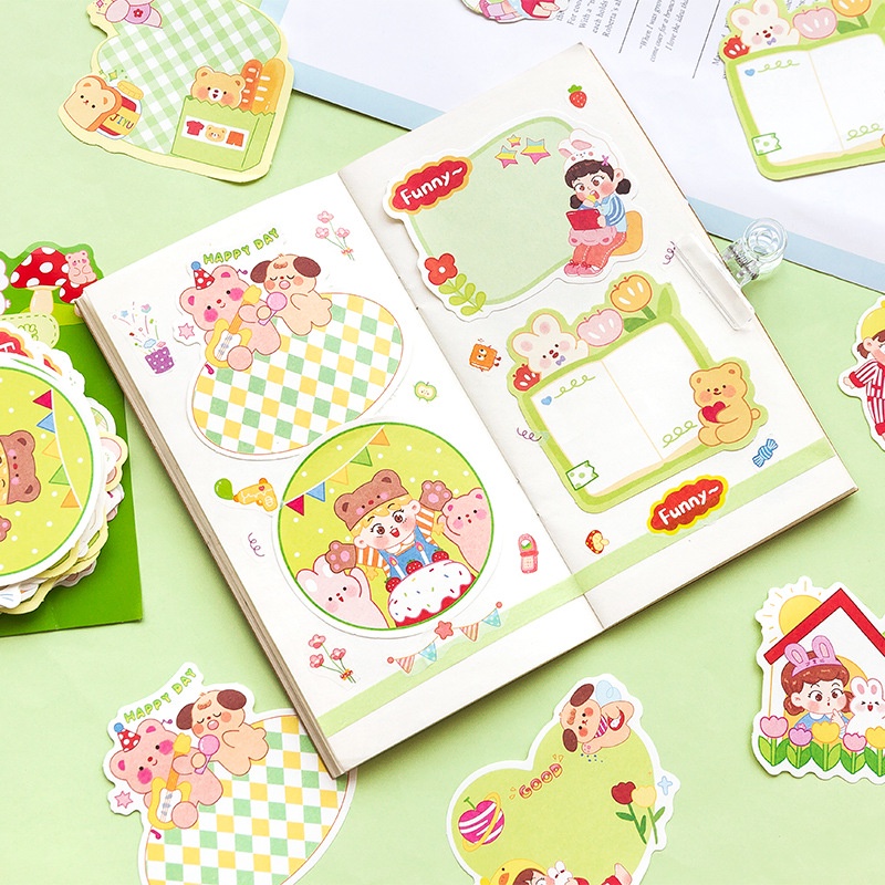 Bộ 100 Tờ Giấy Ghi Chú Họa Tiết Hoạt Hình Dễ Thương