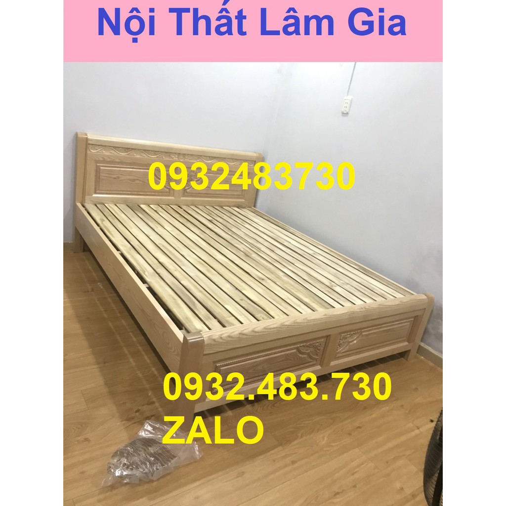 Giường gỗ sồi nga ngang 1m8 HCM