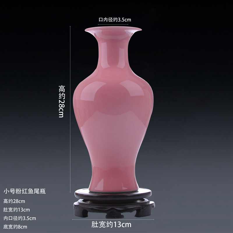 Đồ Sứ gốm jingdezhen màu hồng men bình hoa cổ đại mới kiểu Trung Quốc phòng khách Tủ truyền hình trang trí nội thất đồ t