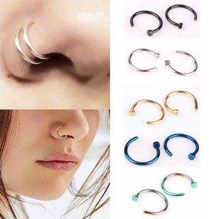 Khuyên Mũi Dạng Hở Nhiều Màu Sắc 6 / 10mm Bằng Bạc / Vàng / Đen / Đen Thời Trang Cho Cặp Đôi