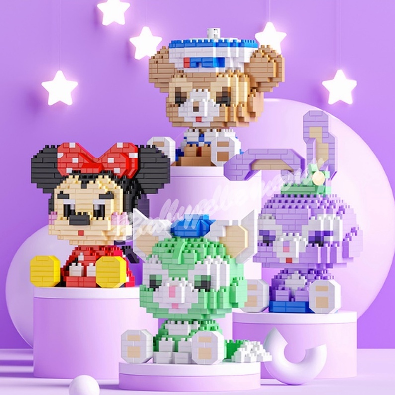 Disney Khối Xây Dựng LinaBell StellaLou Series Pop Búp Bê Triều Chơi Máy Tính Để Bàn Trang Trí Người Lớn Trẻ Em Quà Tặng Đồ Chơi