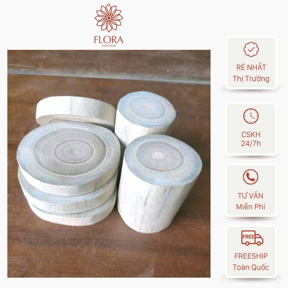 Khoanh gỗ tròn trang trí decor nhà cửa , chụp hình, giáng sinh