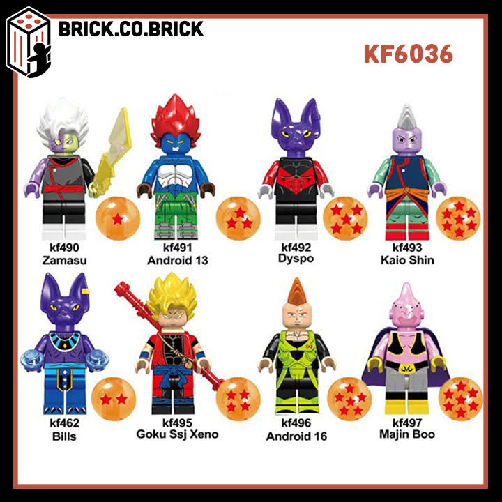 Non Lego Dragon Ball Đồ Chơi Lắp Ráp Minifigure Anime Mô Hình Sáng Tạo 7 viên ngọc rồng KF6036