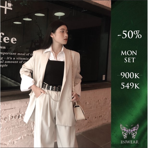 [Ảnh thật tự chụp]Set áo Blazer Dài Tay 2 Lớp Cầu Vai Cao Cấp Cho Nữ Thiết kế Inwear - 𝑴𝒐𝒏 𝑩𝒍𝒂𝒛𝒆𝒓