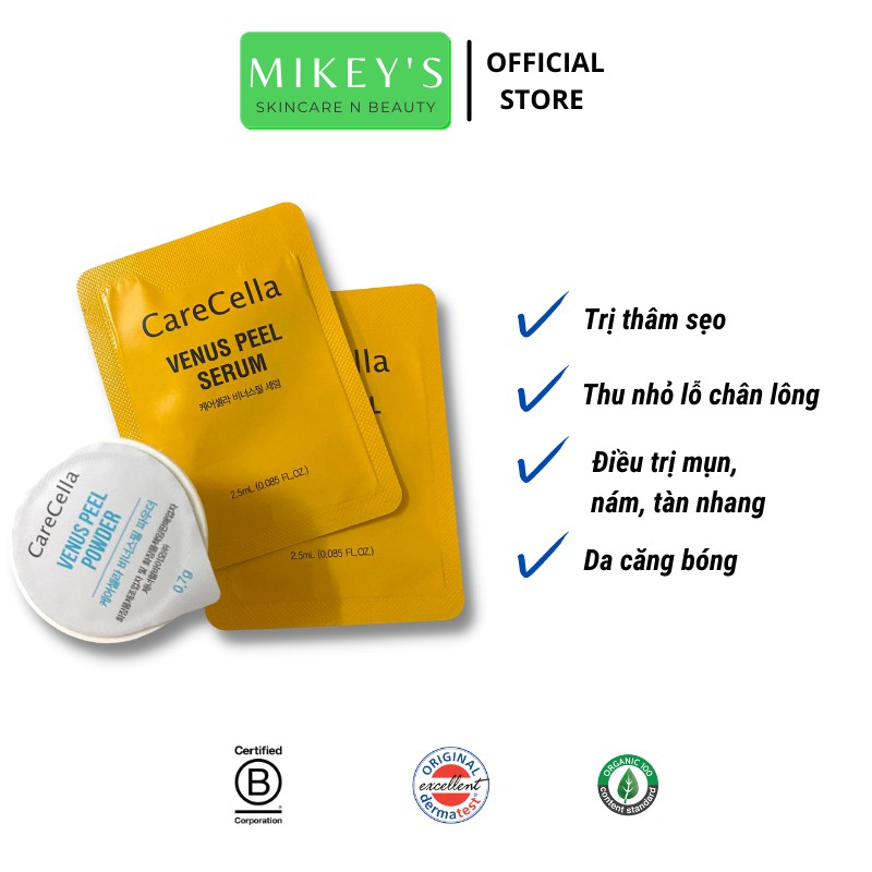 Thay da sinh học, peel da sinh học CARECELLA VENUS PEEL SERUM vi kim tảo biển Hàn Quốc (1 set) | BigBuy360 - bigbuy360.vn