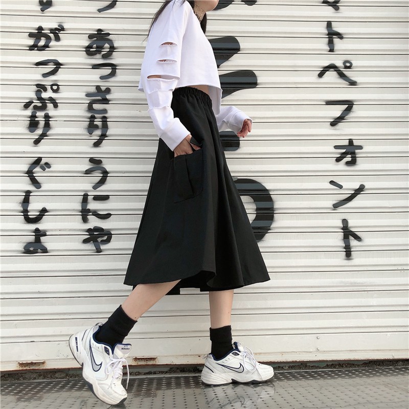 [SẴN] Chân váy Midi dài Khaki Ulzzang Quảng Châu VJD4 | BigBuy360 - bigbuy360.vn