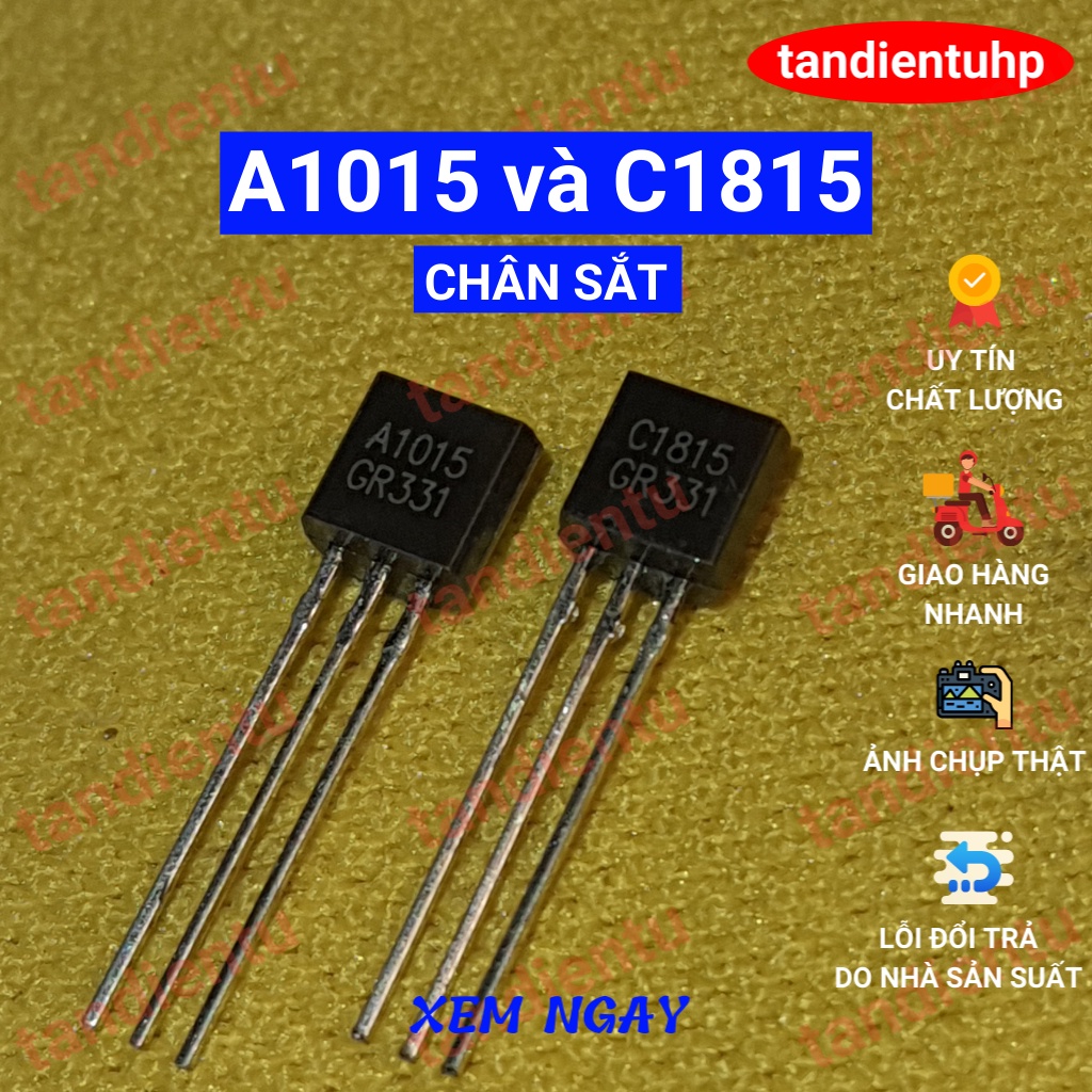 50 CHIẾC BÓNG BÁN DẪN - TRANSISTOR A1015, C1815, S8050, S8550, S9014, S9015, 2N5401, 2N5551 CHÂN ĐỒNG / SẮT MỚI 100%