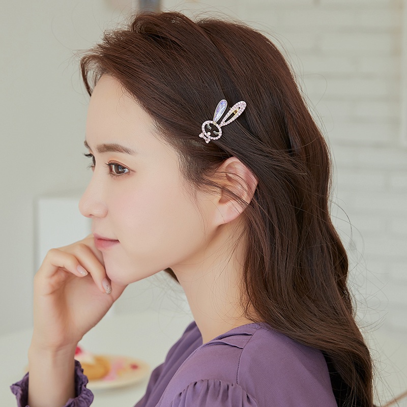 Kẹp Tóc Hình Thỏ Đính Đá Dễ Thương Cho Nữ